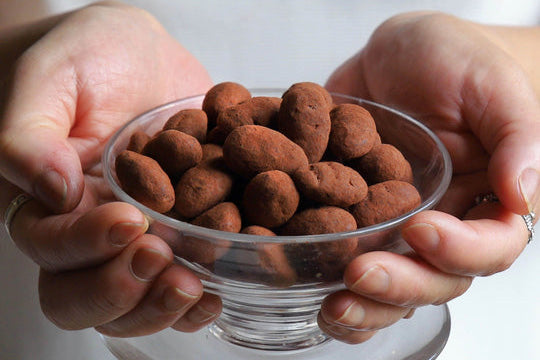 chocolate coated almonds