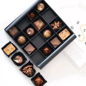 10 of our 16 piece boxed Chocolatiers assortment
